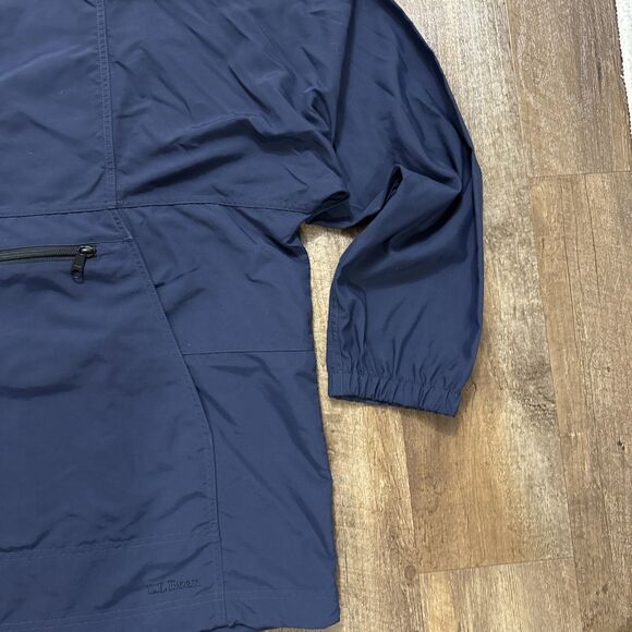 LL Bean Mountain Classic Anorak Jacket Navy Pullover Hooded Rain Coat Men’s XL - Picture 6 of 16